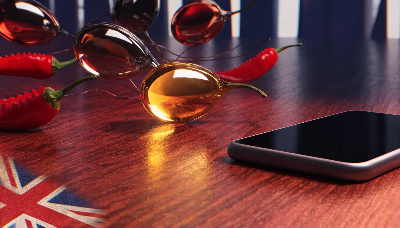 Casino tokens, chillies, and a phone illustrate a UK Habanero casino guide