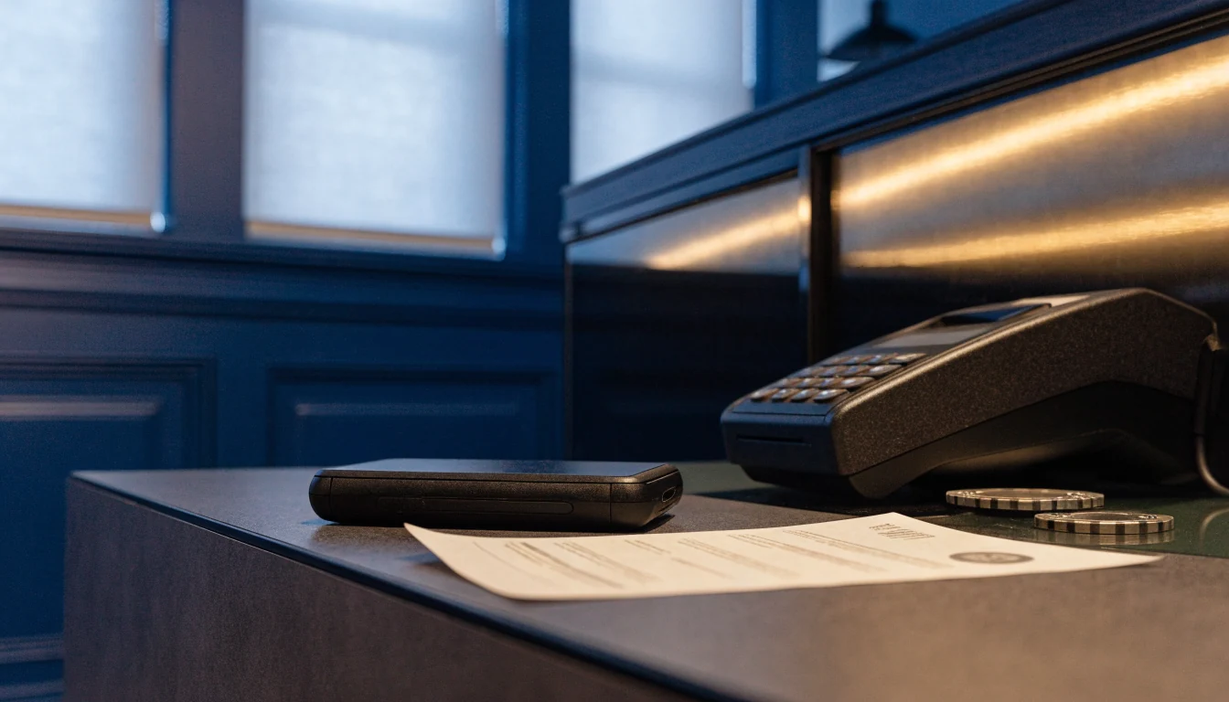 Mobile phone bill payment at a UK casino cashier